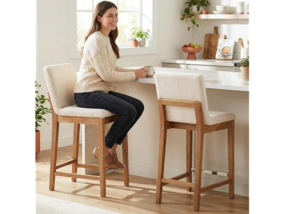 DM Furniture Barstools Set Beige (Open Box) - Gallery 3