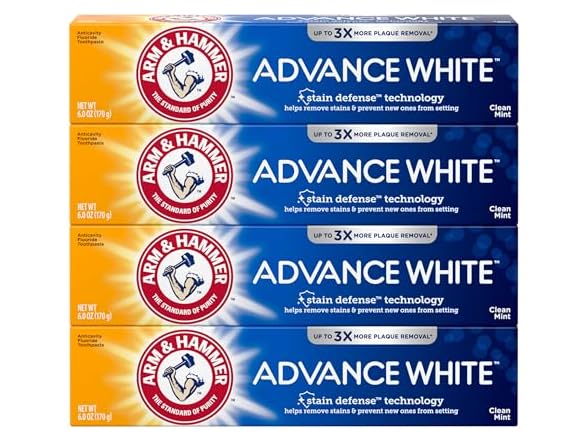 4PK ARM & HAMMER Advance White Toothpaste