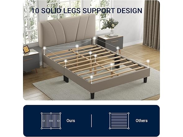 Avenco Upholstered Queen Bed Frame
