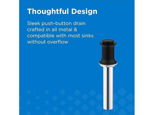 Gerber 1-1/4 in. Touch-Down Bathroom Sink Drain Black