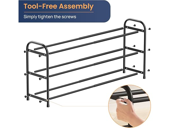 ENJOYBASICS 3 Tier Expandable Shoe Rack - Gallery 8