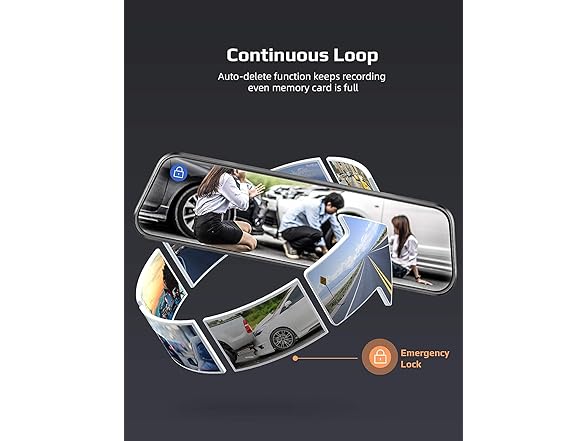 2.5K Mirror Dash Cam Voice Control, Dual