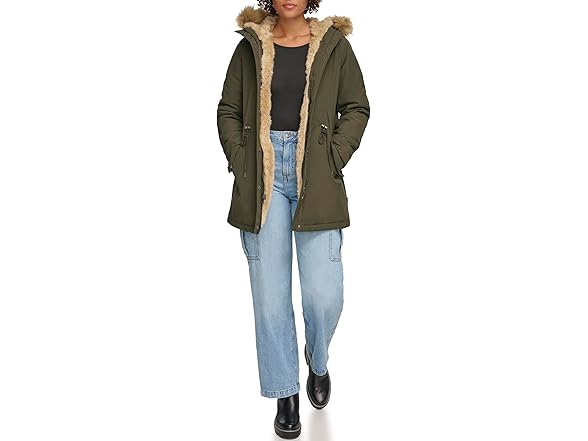 Levi's Women's Olive Parka (1X) (Open Box)