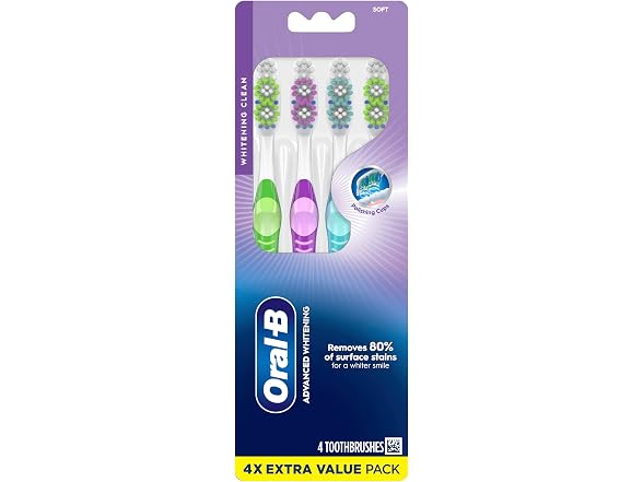 Oral B 3D White Stain Eraser 4 Count Soft Manual