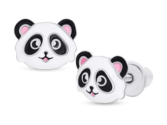 UmaUmi  925 Sterling Panda Studs Girls