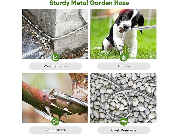Rcfunkid Stainless Steel Garden Hose - 100ft