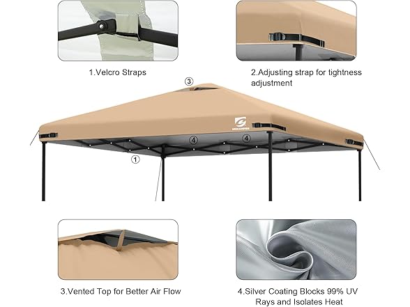 UNICAMPER BC103825080070 canopy top Khaki