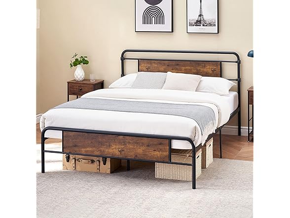 IDEALHOUSE Vintage 13" Full Bed Frame