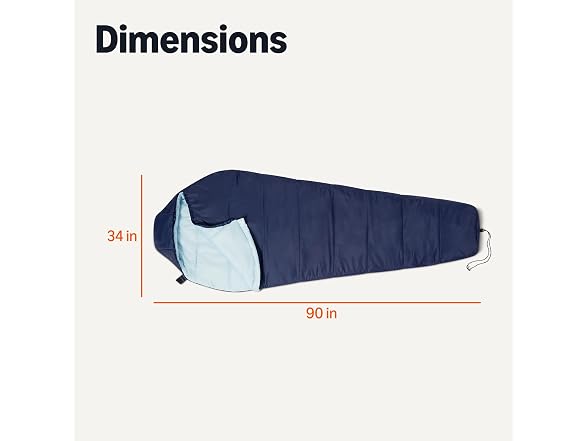 Amazon Basics 20F Mummy Sleeping Bag - Navy Blue