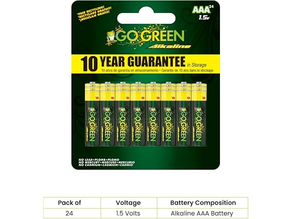 GoGreen Power (G 24012) Eco Friendly Alkaline AAA