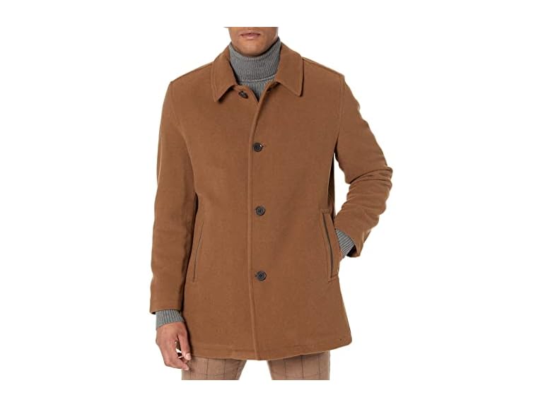 Cole Haan Signature Men's Wool Plush Car Coat, camel, X-Large