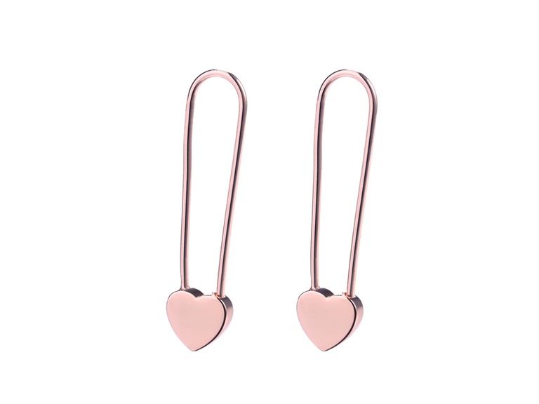  IGT-DAAS-DEBS6136-R Paperclip Heart Earrings Rose Gold 
