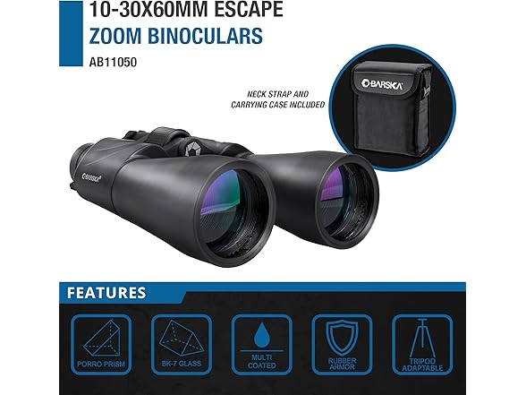 Escape Porro 10-30x60 Zoom Binoculars