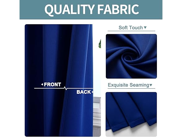 ChrisDowa Blackout Curtain 120" L, Blue