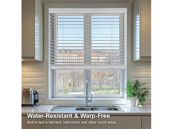 CHICOLOGY 2" Cordless Faux Wood Blinds 62" W x 60" H