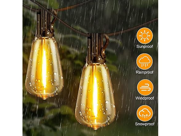 TAICORE ST38 Bulbs Outdoor String Lights