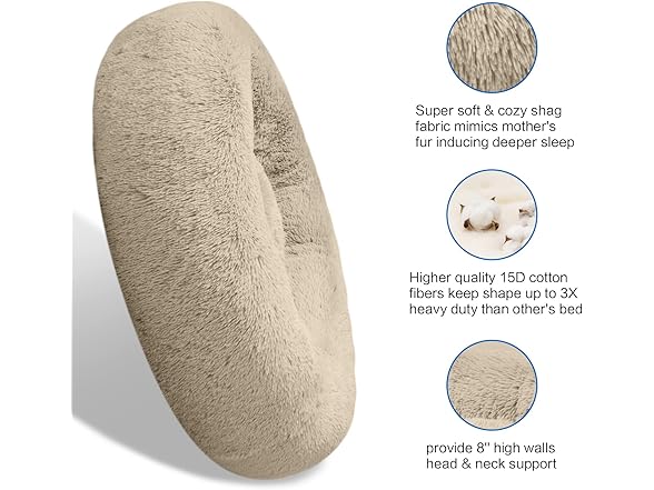 SAVFOX 23''x23'' Donut Dog Bed