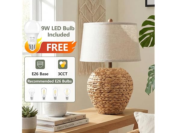 TOBUSA HKRC-TL-KN-T0208-1 Rattan Table Lamp