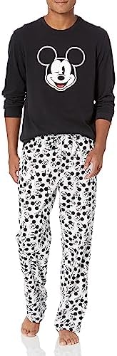 Amazon Essentials Disney | Marvel | Star Wars Men's Flannel Pajama Sleep Sets, Mickey Moods - Mens Flannel, XX-Large