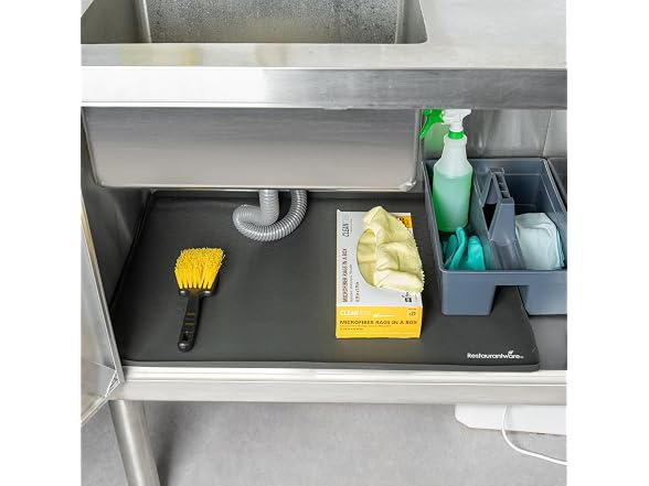 Restaurantware 31 x 22 in Black Silicone Under Sink Mat, 1 Count