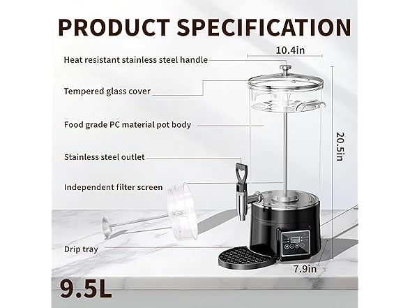 9.5L 60 Cup Commercial Coffee Maker 