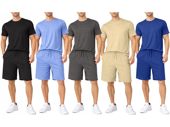 6Pc Mens Poly Tech Lounge Set