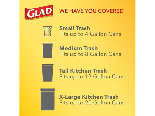 Glad Tall Kitchen Trash Bags 13Gal