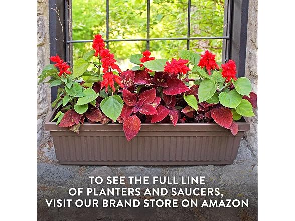 Venetian Window Planter Box w/Drain Plug