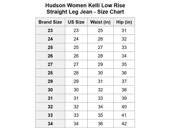 Hudson Women Kelli Low Rise Straight Leg Jean