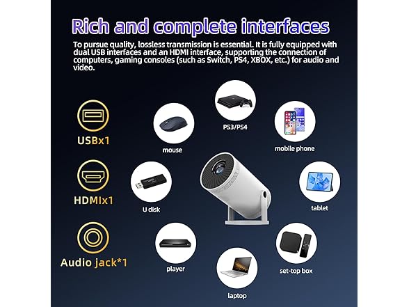 Portable Mini Projector w/ WiFi 720P