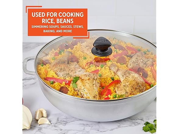 IMUSA Caldero Stock Pot with Glass Lid 11QT