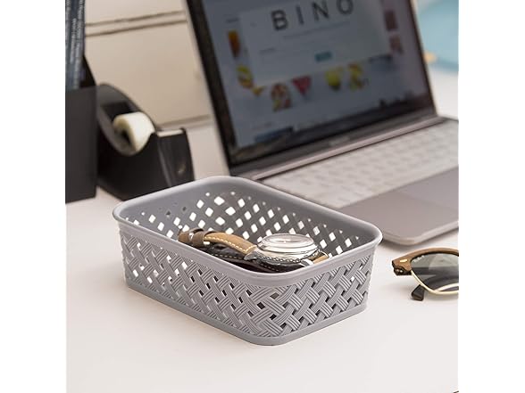 Small Plastic Storage Baskets 5-Pack