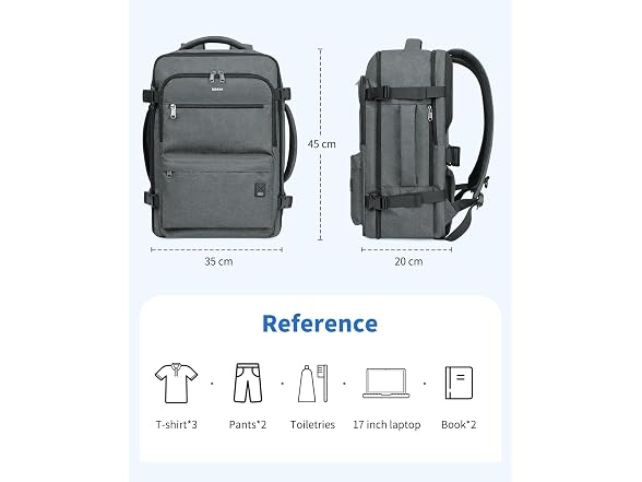 WANDF 18x14x8 Laptop Backpack, Grey