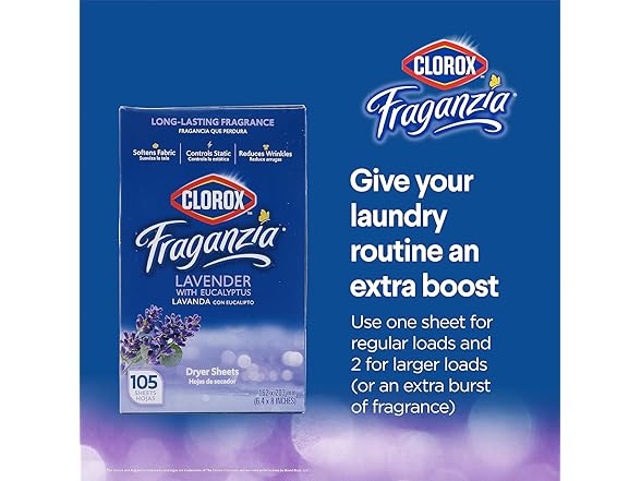 Clorox Fraganzia Dryer Sheets 105ct