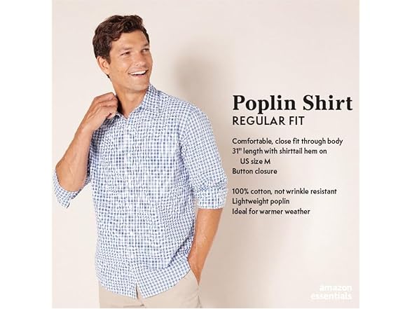 AE Mens RegularFit LS Casual Poplin Shirt