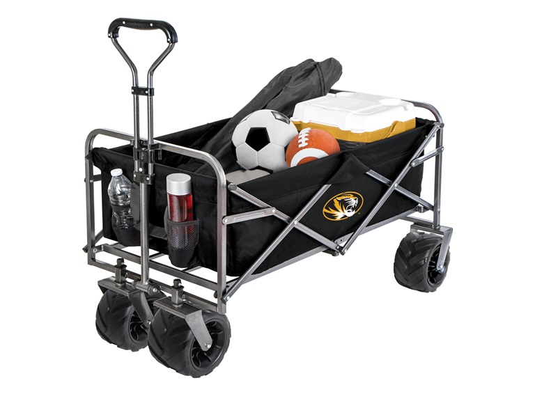 Smart Design Collegiate Heavy-Duty Utility Collapsible Wagon Beach Cart 20.15 x 35.5 x 22.5 Officially Licensed Logo