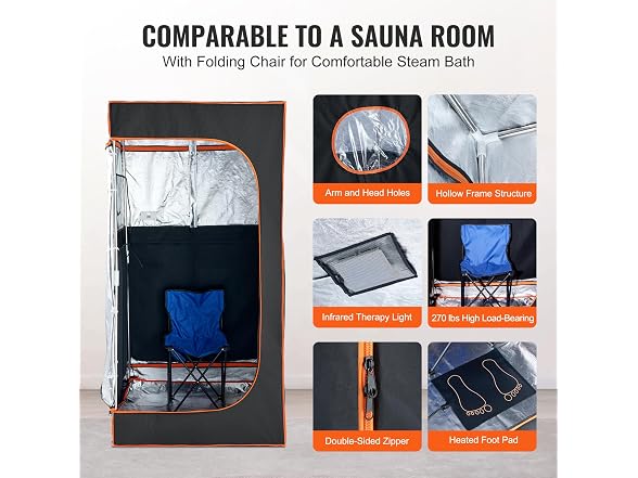 Sauna Tent Portable Full Size, 1400W Personal