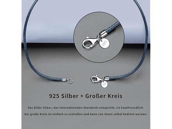 JEVINDA Leather Necklace 20''