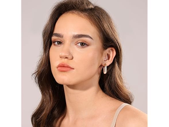 POSUR Rectangle Gold Enamel Earrings