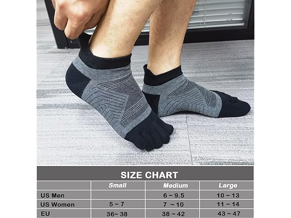 4 Pairs Unisex Toe Running Socks