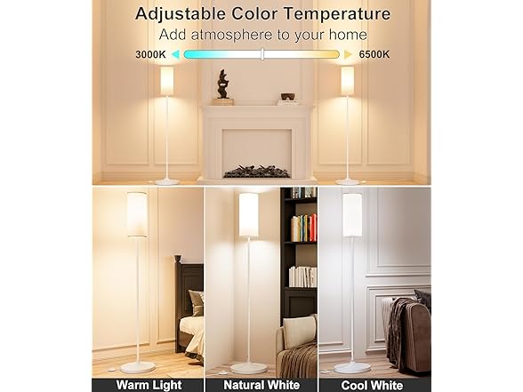 Luckystyle Dimmable White LED Floor Lamp