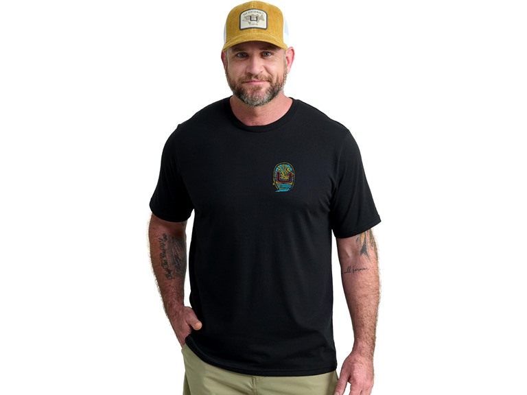 HUK Short Sleeve Performance Tee, Fishing T-Shirt for Men, Oval Cast-Black