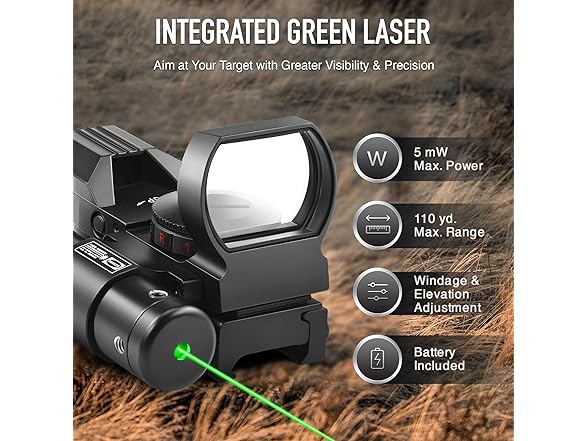 PINTY Reflex Red Dot Sight with Laser