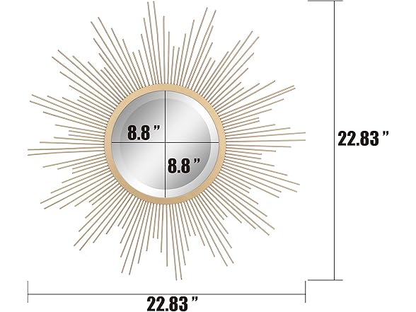 Stonebriar 23" Gold Starburst Mirror