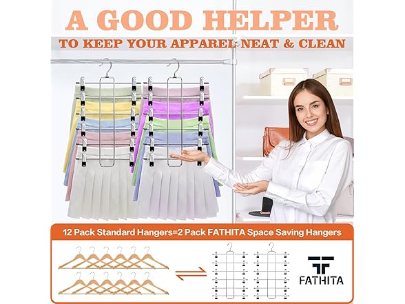 FATHITA 6-Tier Space Saving Pants Hangers