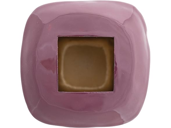 Creative Co-Op Square Enameled Metal Vase, Burgundy Finish