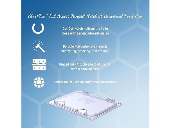 Carlisle 1/3 Size Food Pan Lid, 6Pk