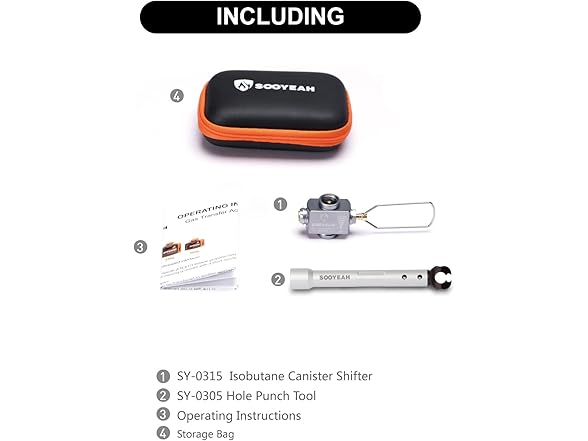 SOOYEAH Gas Refill Adapter & Punch Tool