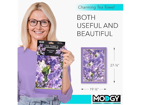 MODGY Dish Towel for Kitchen and Home Mary Cassatt Lilacs