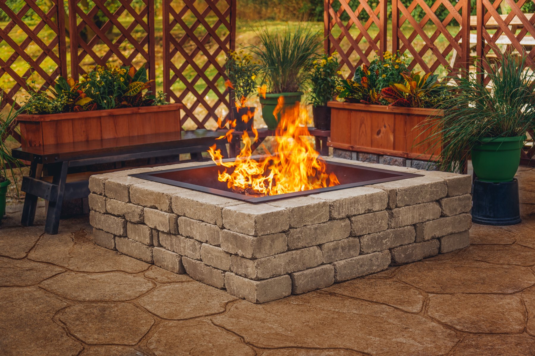 Pleasant Hearth Square Steel Fire Ring - Gallery 10